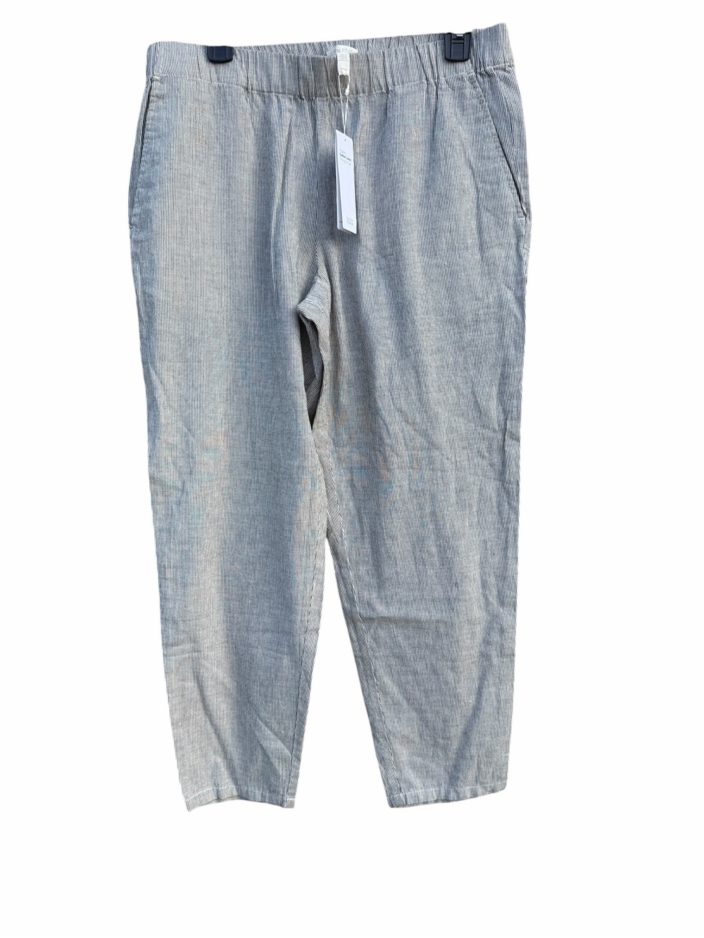 Eileen Fisher Organic Cotton Ticking Stripe ankle pants size medium NEW